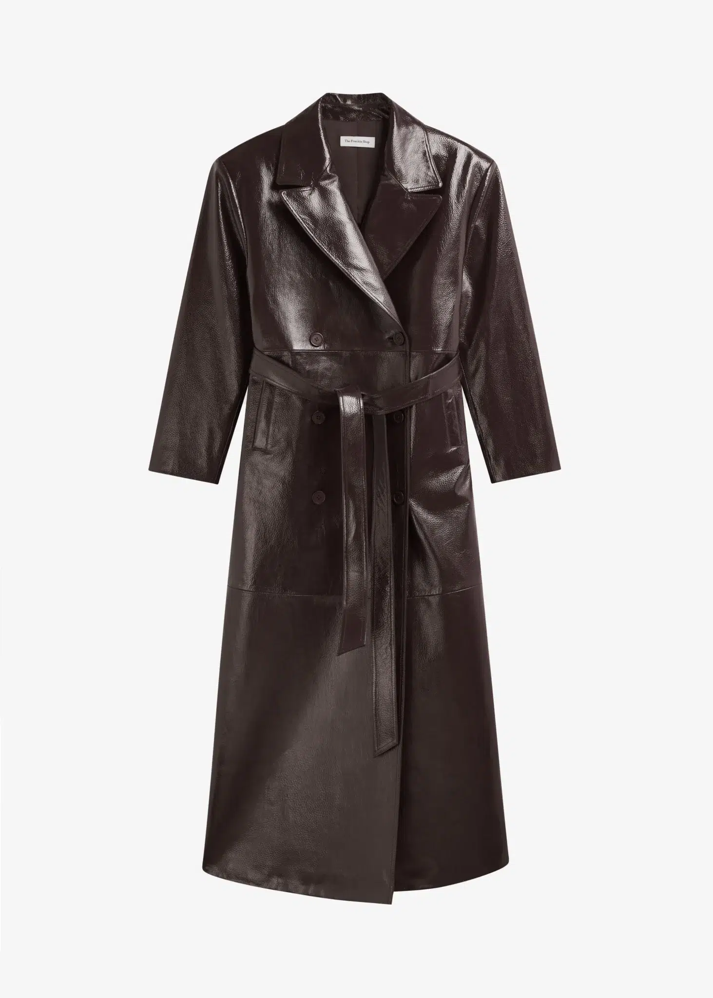 Faux leather trenchcoat