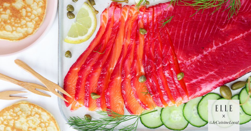 Truite gravlax à la betterave