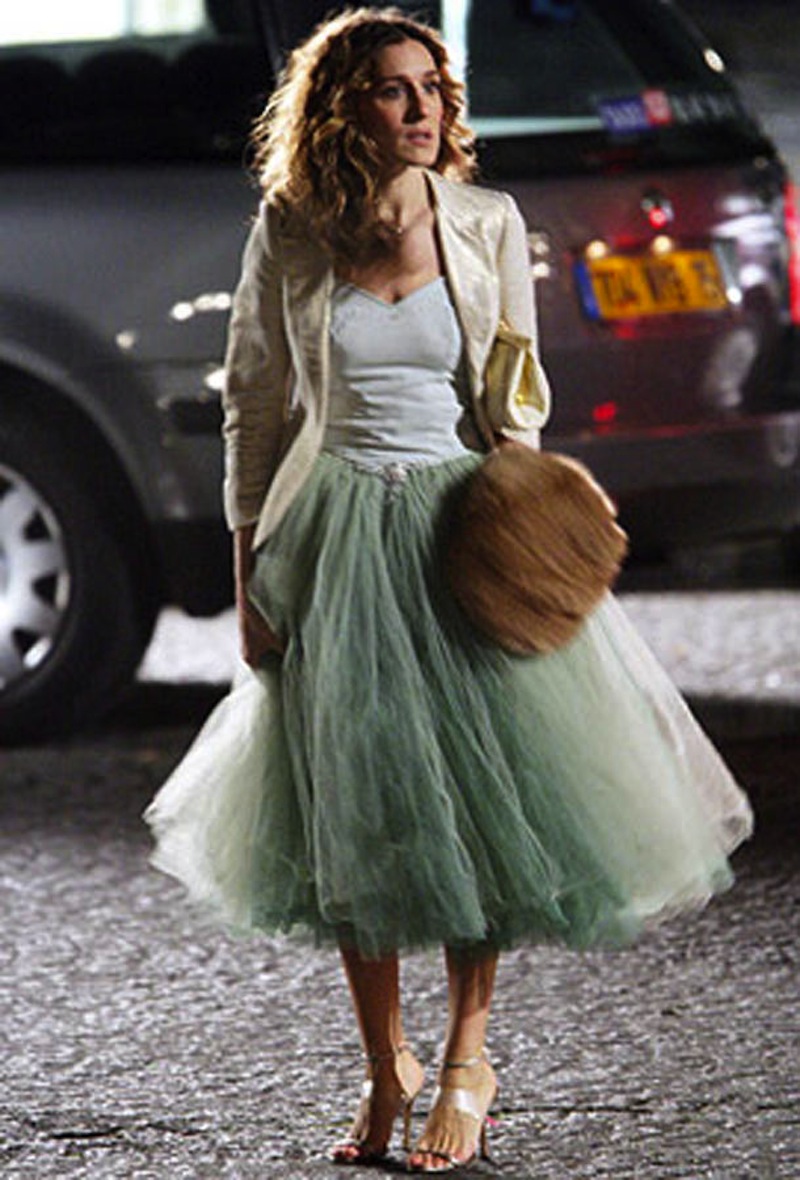 Carrie bradshaw tutu vert d'eau