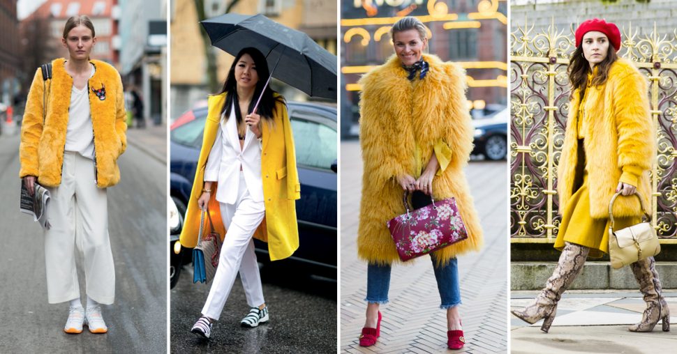 Comment porter le manteau jaune cet hiver ?