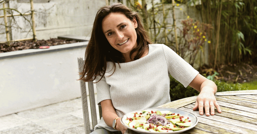 Carpaccio de chou-rave et avocat avec émulsion à la mangue par Pack’n Joy