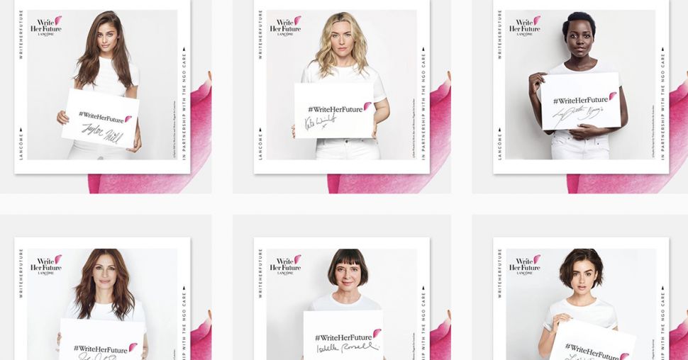 Write her future : Lancôme et les stars s’engagent contre l’illettrisme