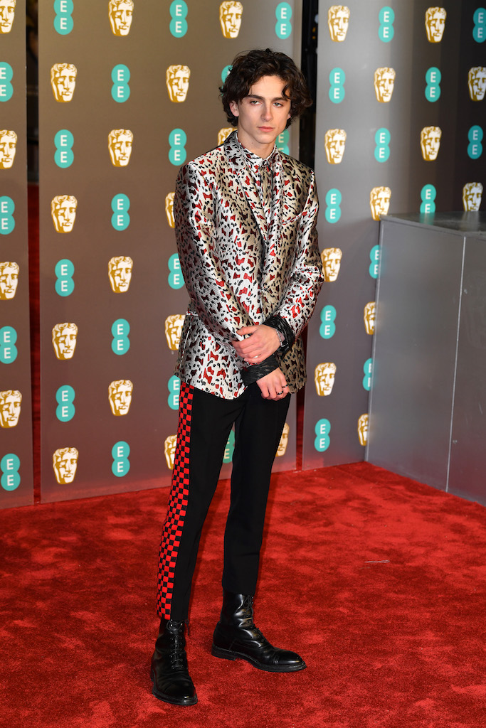 Timothée Chalamet en Haider Ackermann BAFTA 2019