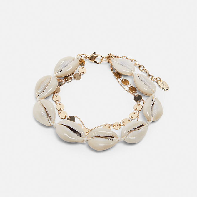 bijoux coquillages bracelet Zara