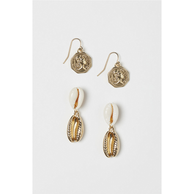 bijoux coquillages boucles d'oreilles H&M