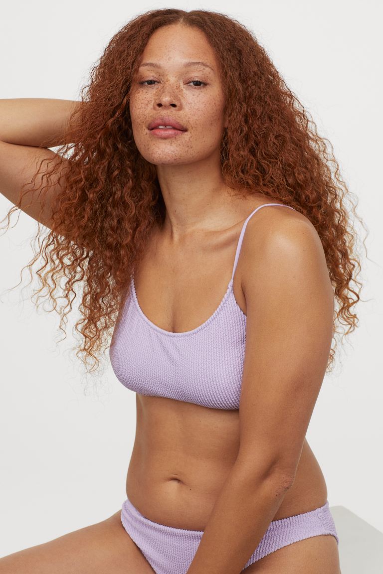 maillot lilas texturé h&m