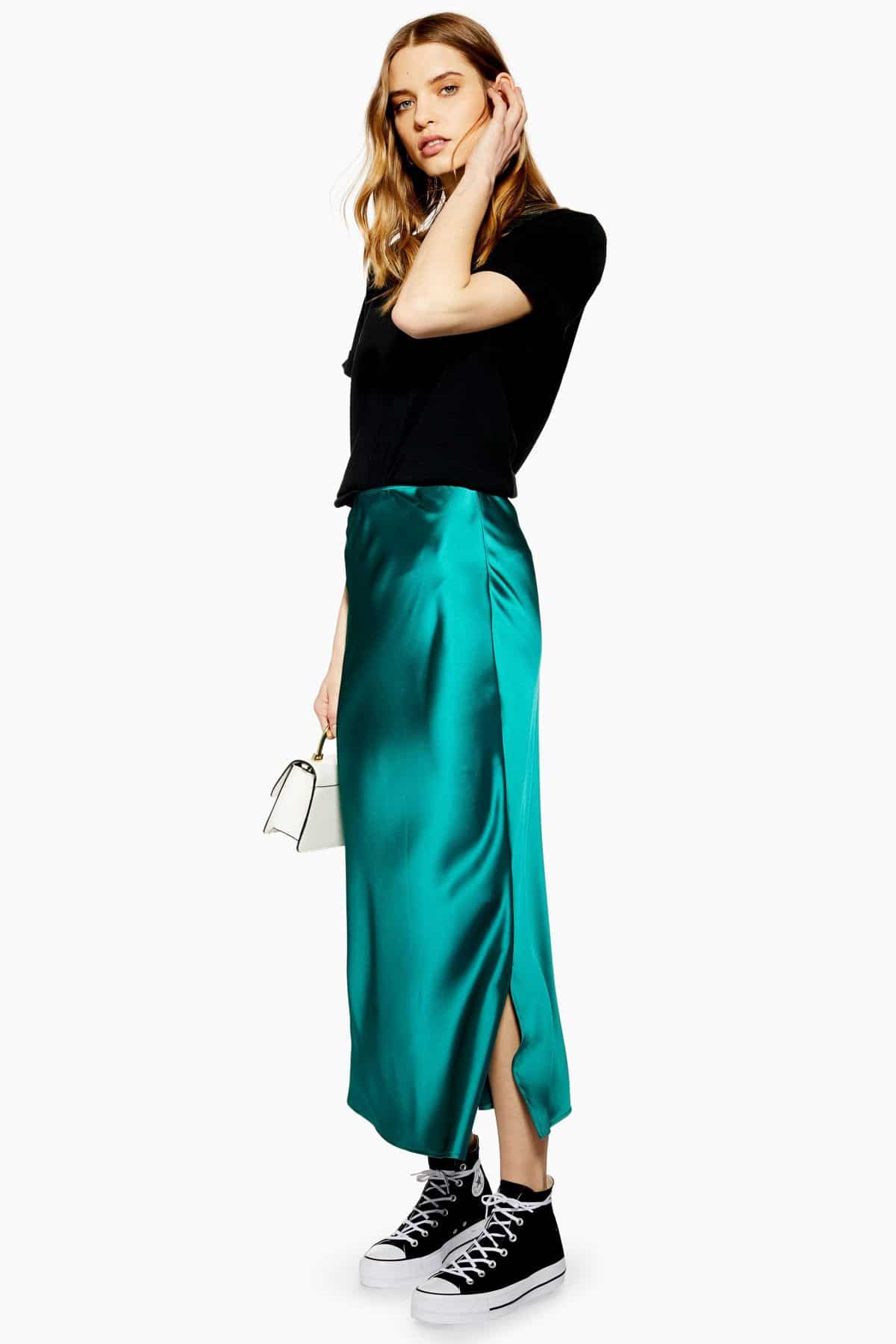 jupe en satin topshop