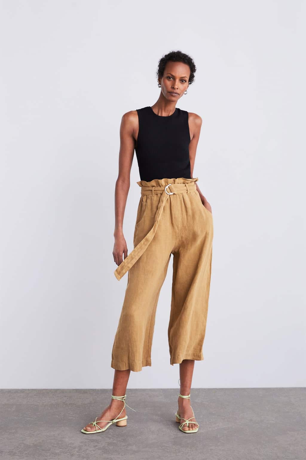 pantalon fluide ceinturé Zara