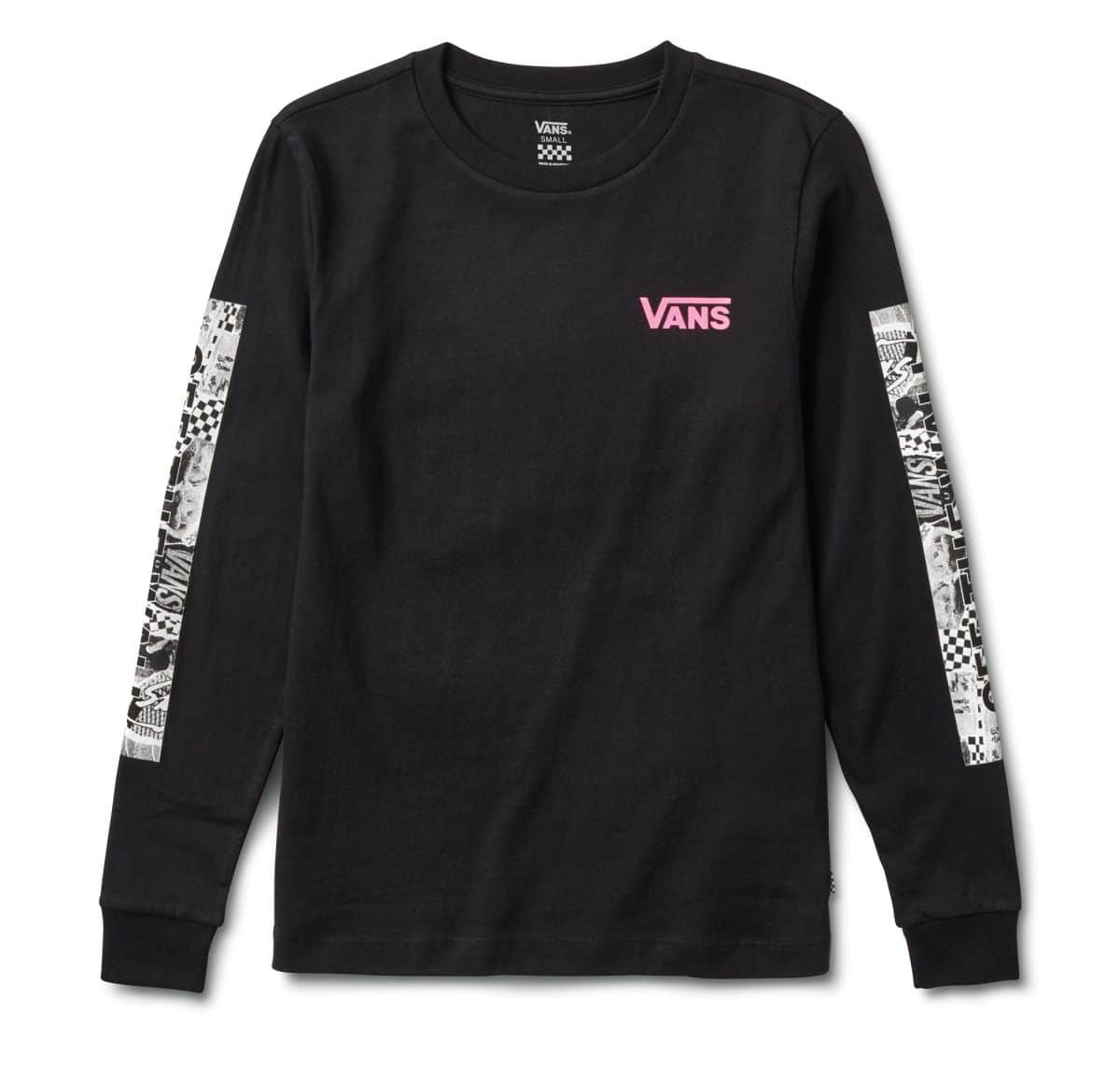 t-shirt longues manches noir lady vans