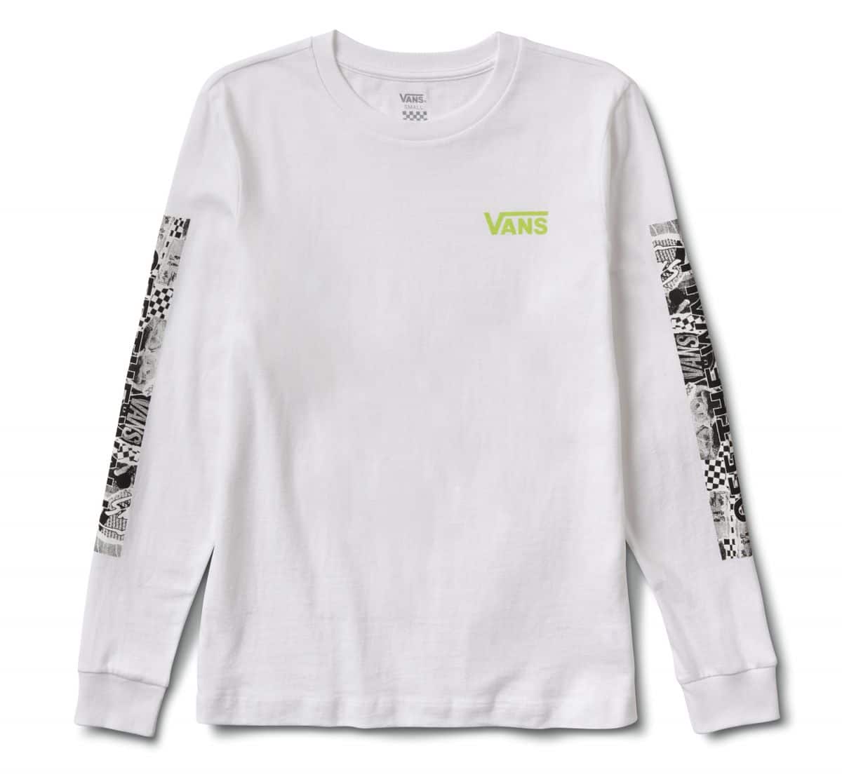 t-shirt longues manches blanc lady vans