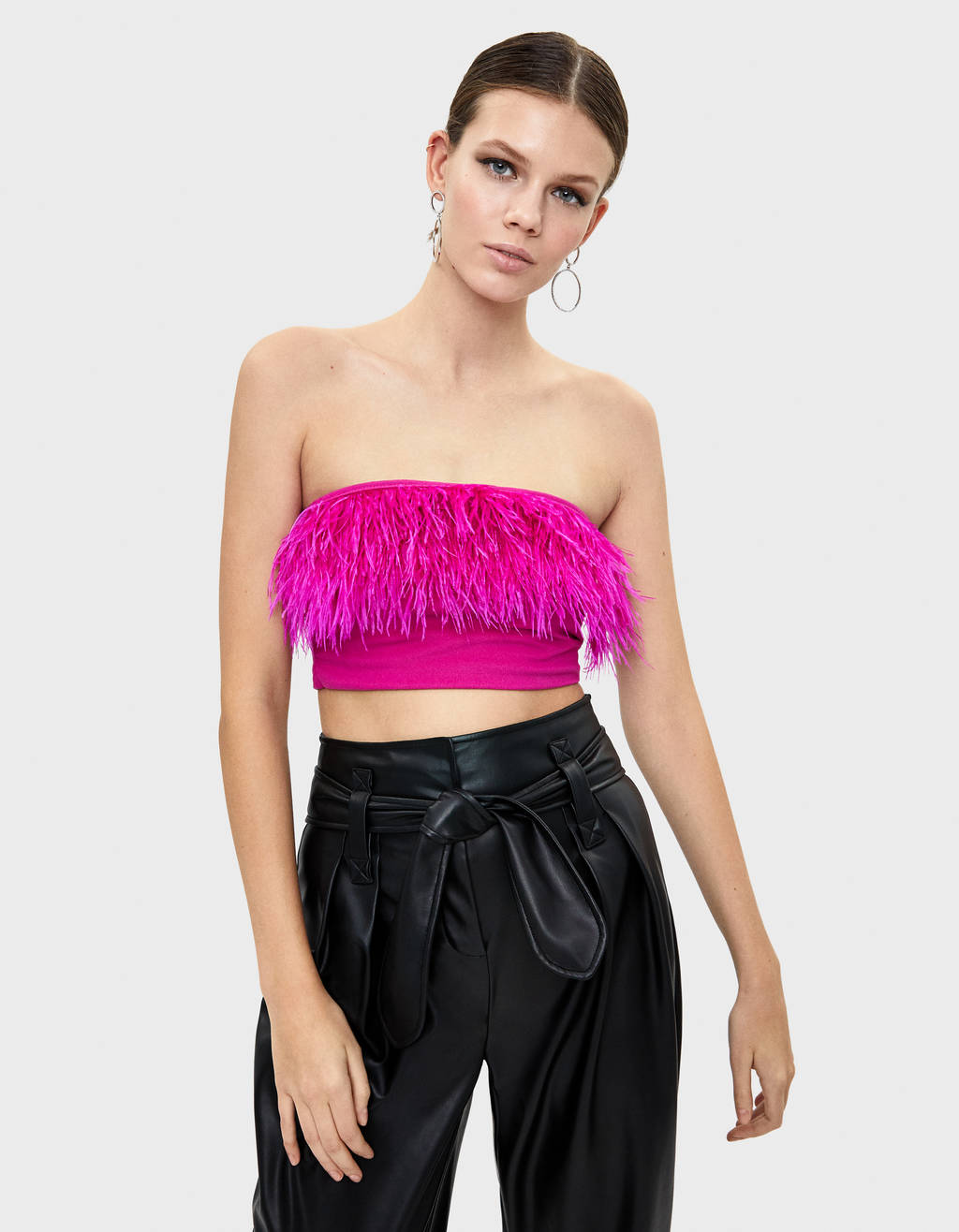 bandeau rose plumes