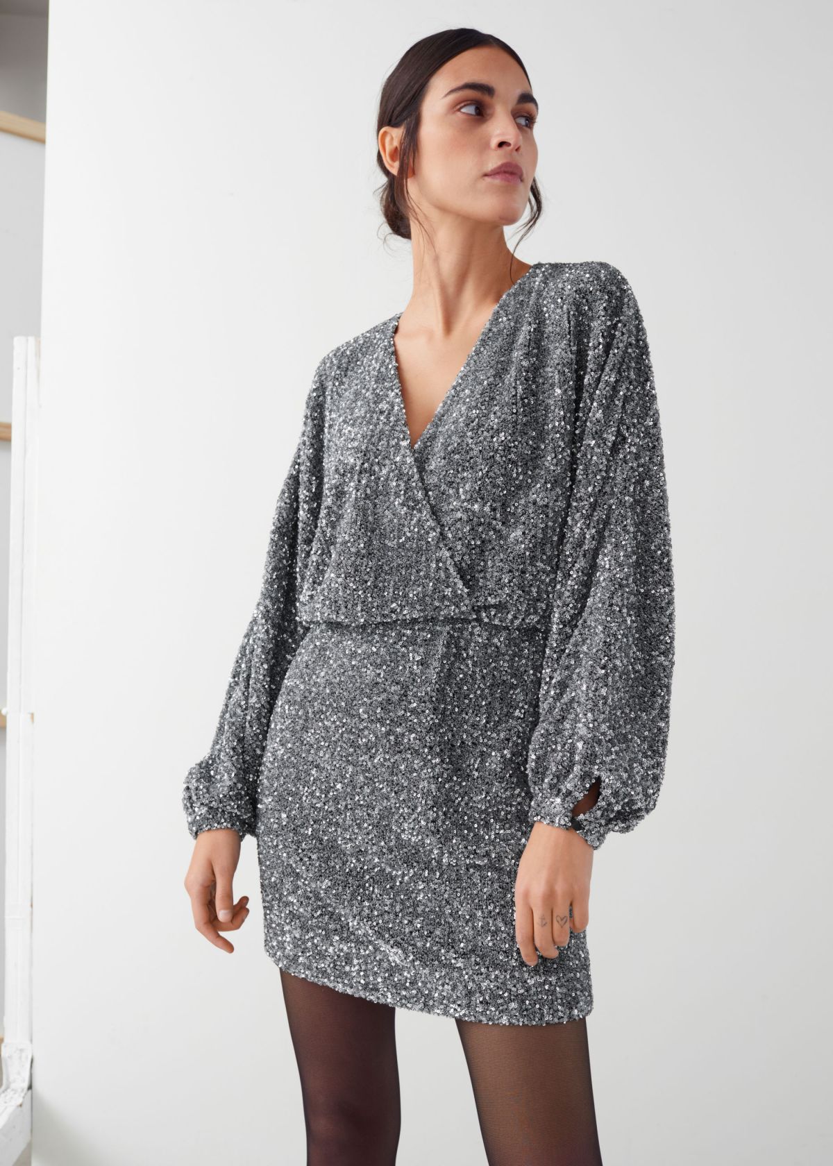 wrap dress sequins