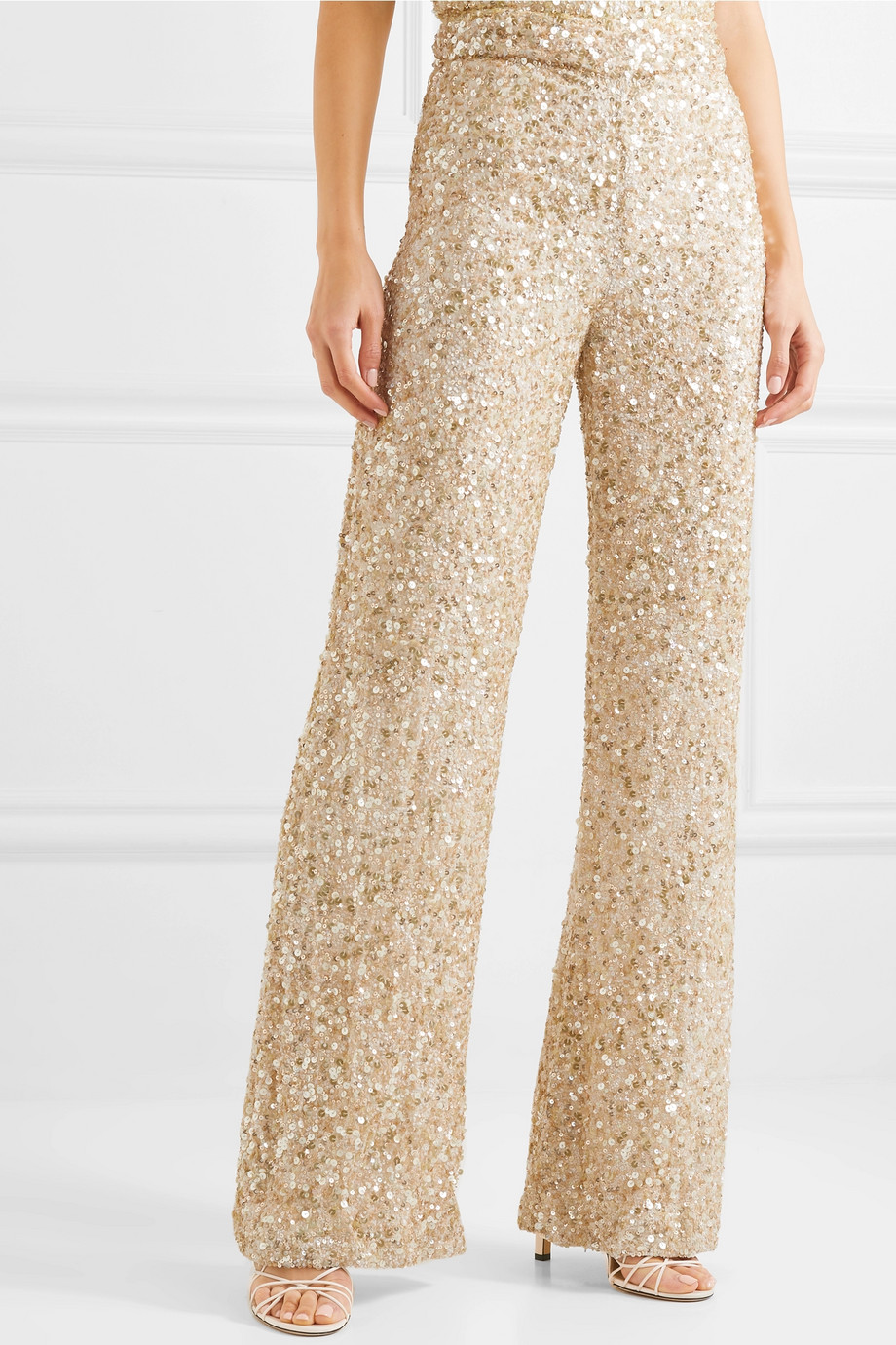 pantalon paillettes or