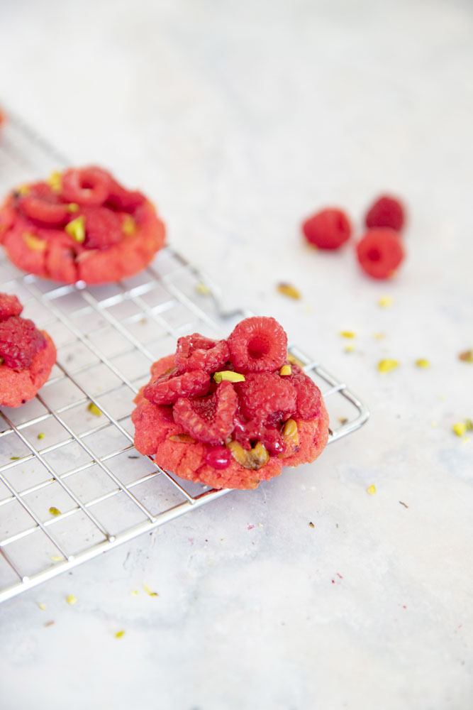 COOKIES FRAMBOISE ET PISTACHE