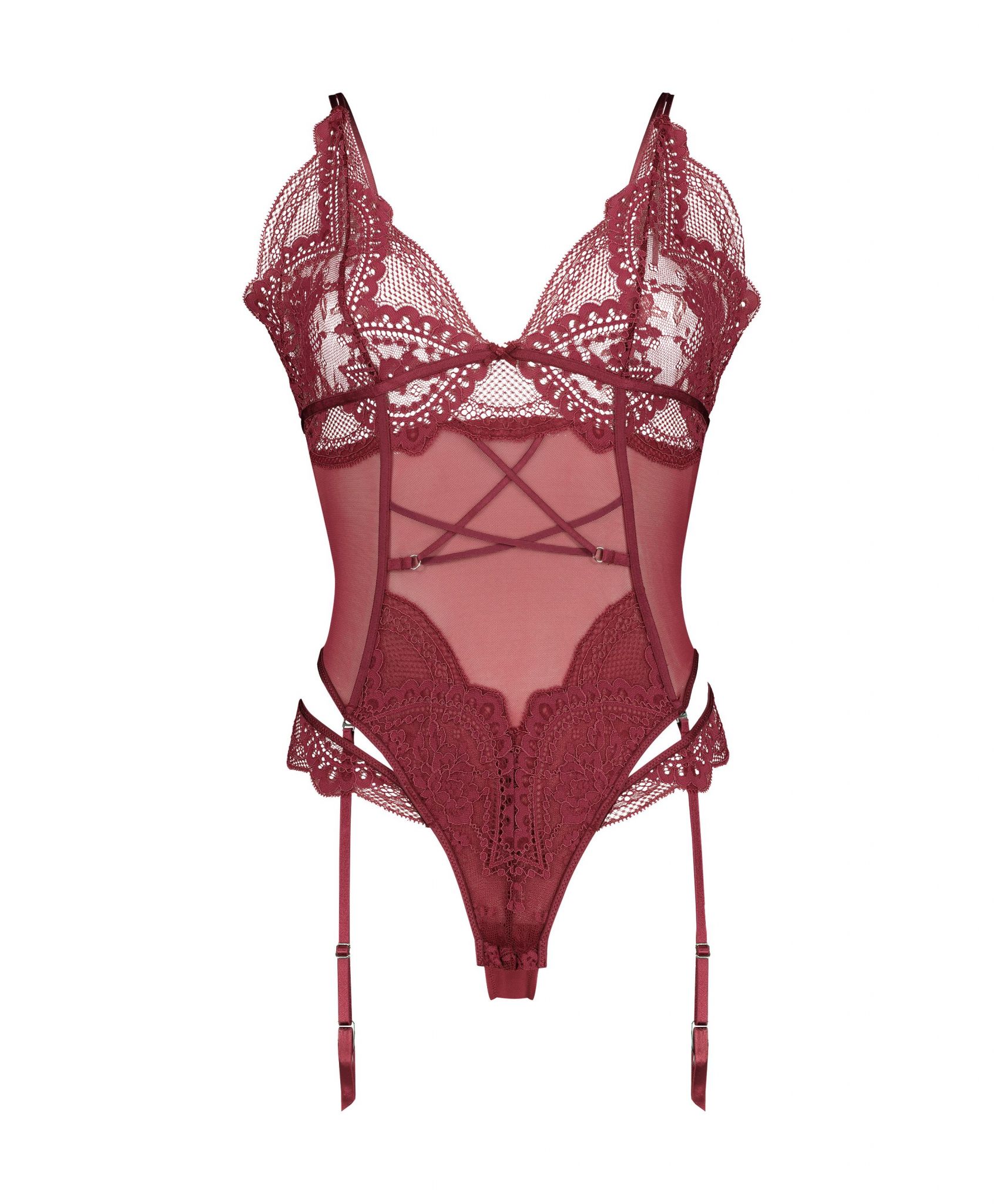 body rouge dentelle hunkemoller