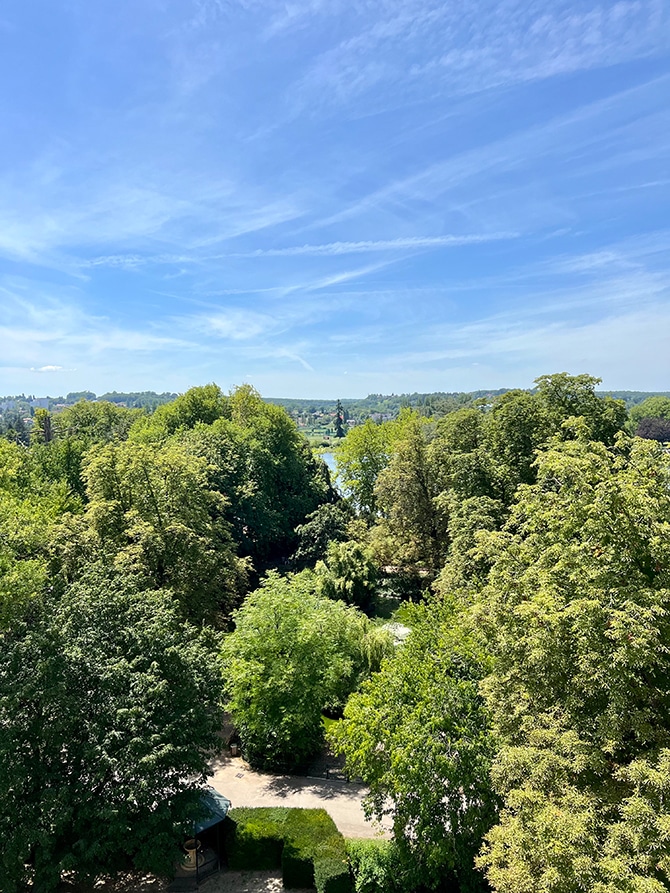 La vue depuis le rooftop de l'Hôtel Thermal Vichy Célestins