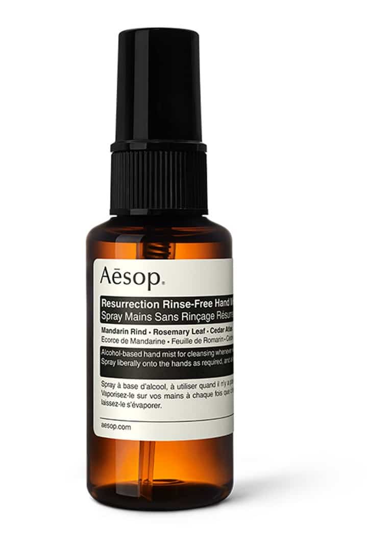 cadeaux Aesop - Resurrection Rinse-Free Hand Mist - spray désinfectant pour les mains - 13€