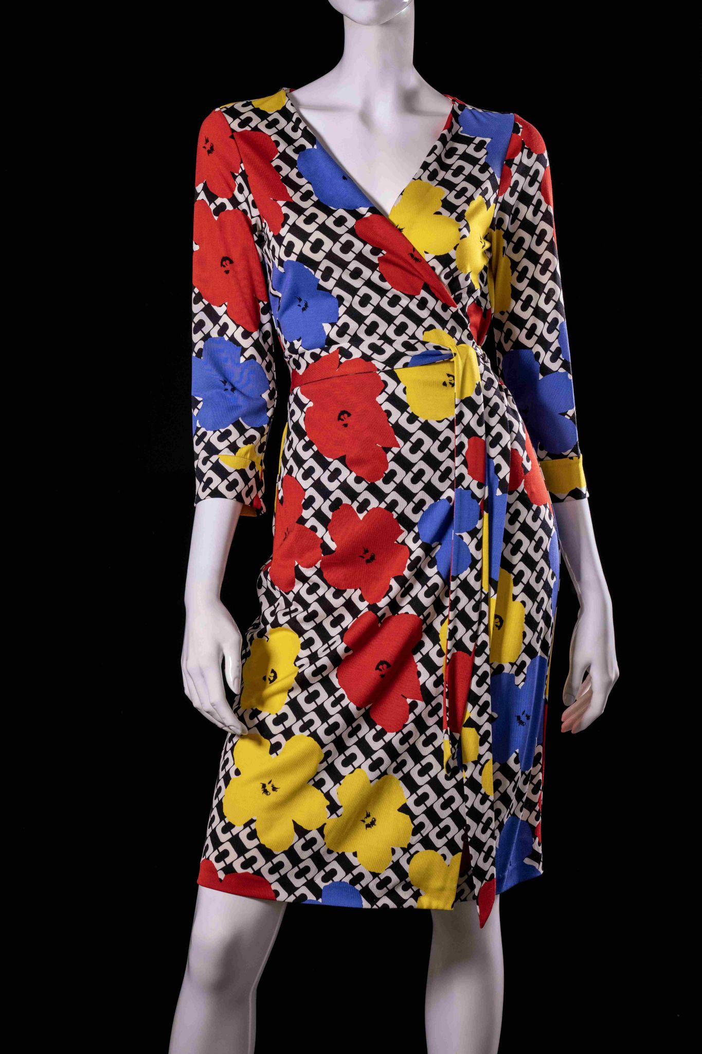 Diane von Furstenberg, Robe en jersey de soie imprimé "chainlink", Prêt Archives Diane von Furstenberg