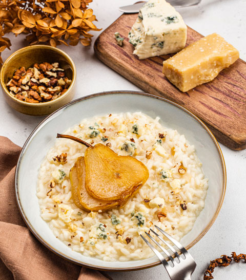 Risotto à la poire et au gorgonzola