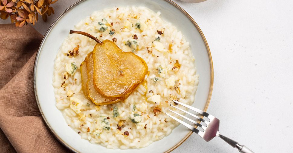 Risotto à la poire et au gorgonzola