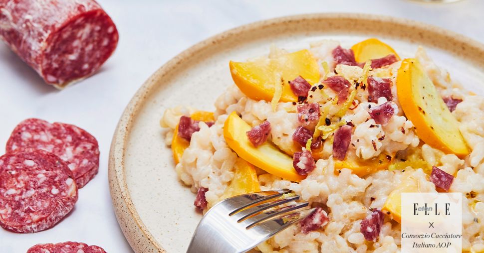 Recept: risotto met gele courgette, ricotta & salami