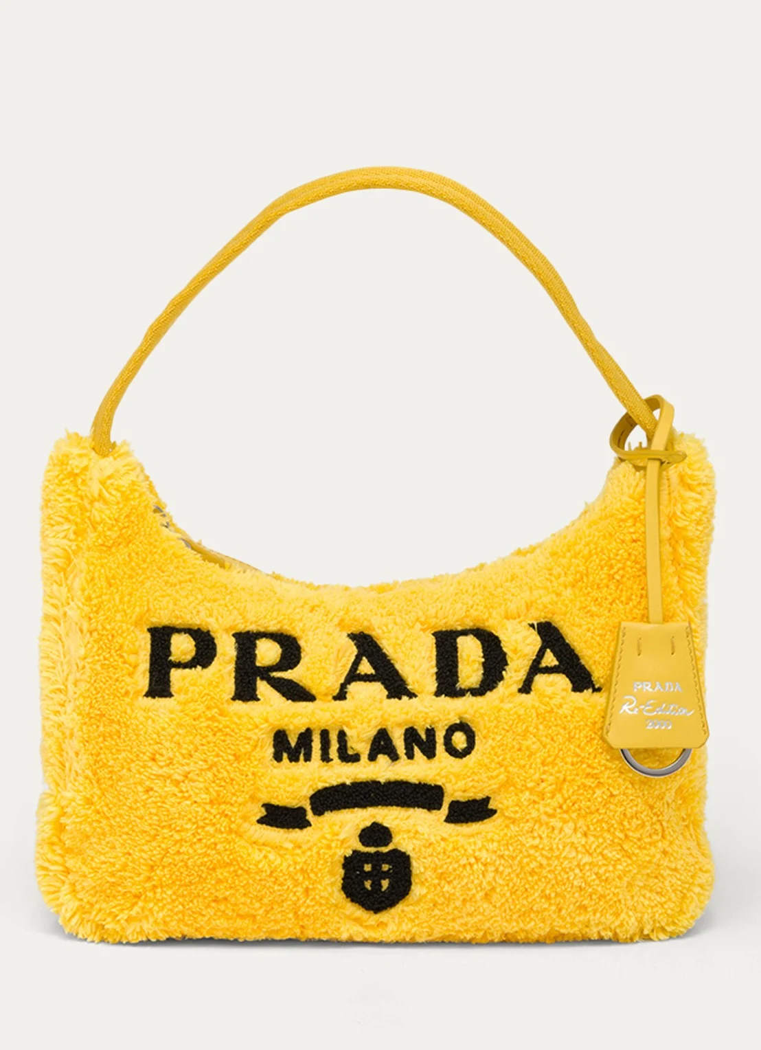 handtas logoprint geel Prada