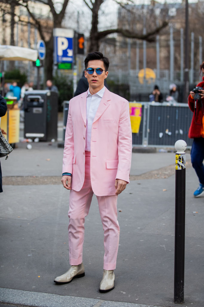 men fashion week streetstyle Parijs