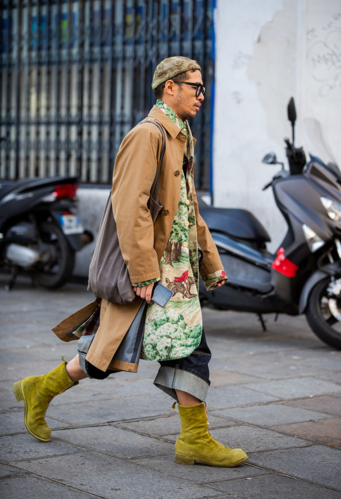 men fashion week streetstyle Parijs