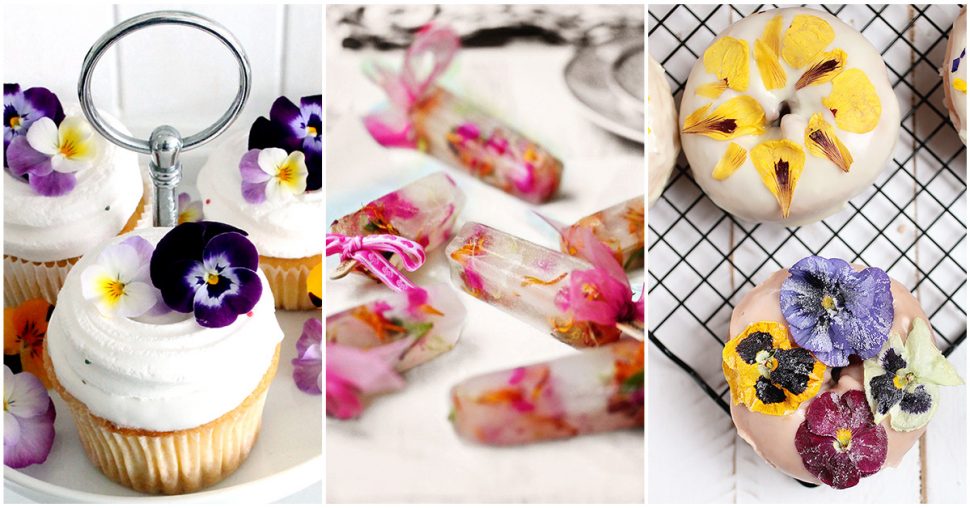 10 desserts met eetbare bloemen