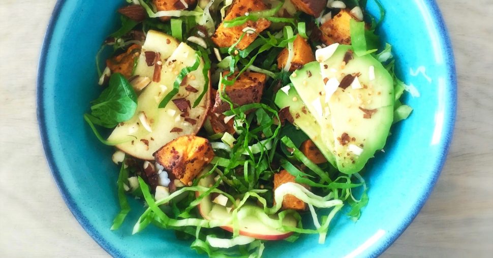 Geroosterde Zoete Aardappelsalade met Mosterddressing