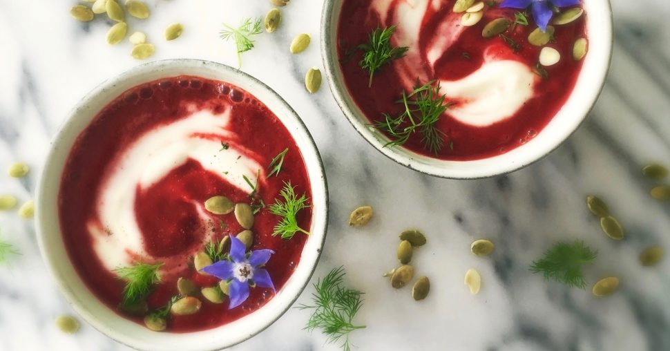 Zomerse Gazpacho van Rode Biet