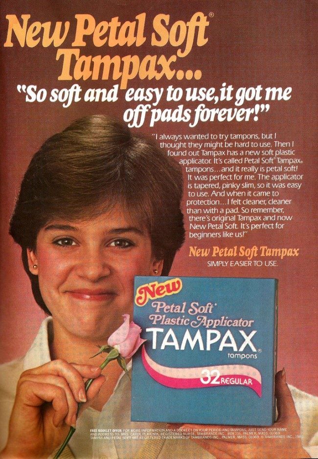 tampons tampax jaren 70