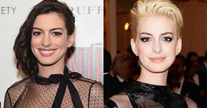 Anne Hathaway brunette blond