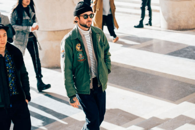 streetstyle, mannen, men, paris fashion week, outfits, inspiratie, lief, vriend, jongens, urban, baggy, neon, heuptasje, beanie, camouflage