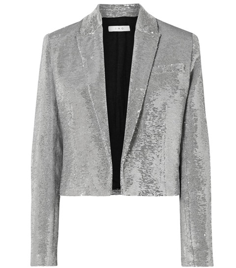 shopping glitter silver zilver iro blazer crop