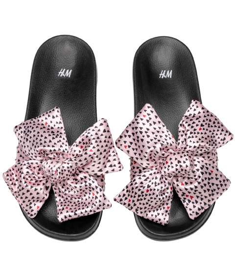 cute shopping roze hartjes hart slippers hm