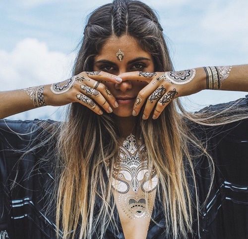 festival, accessoire, coachella, inspiratie, zomer, metallic, tattoo