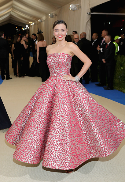 met gala, red carpet, dress, miranda kerr