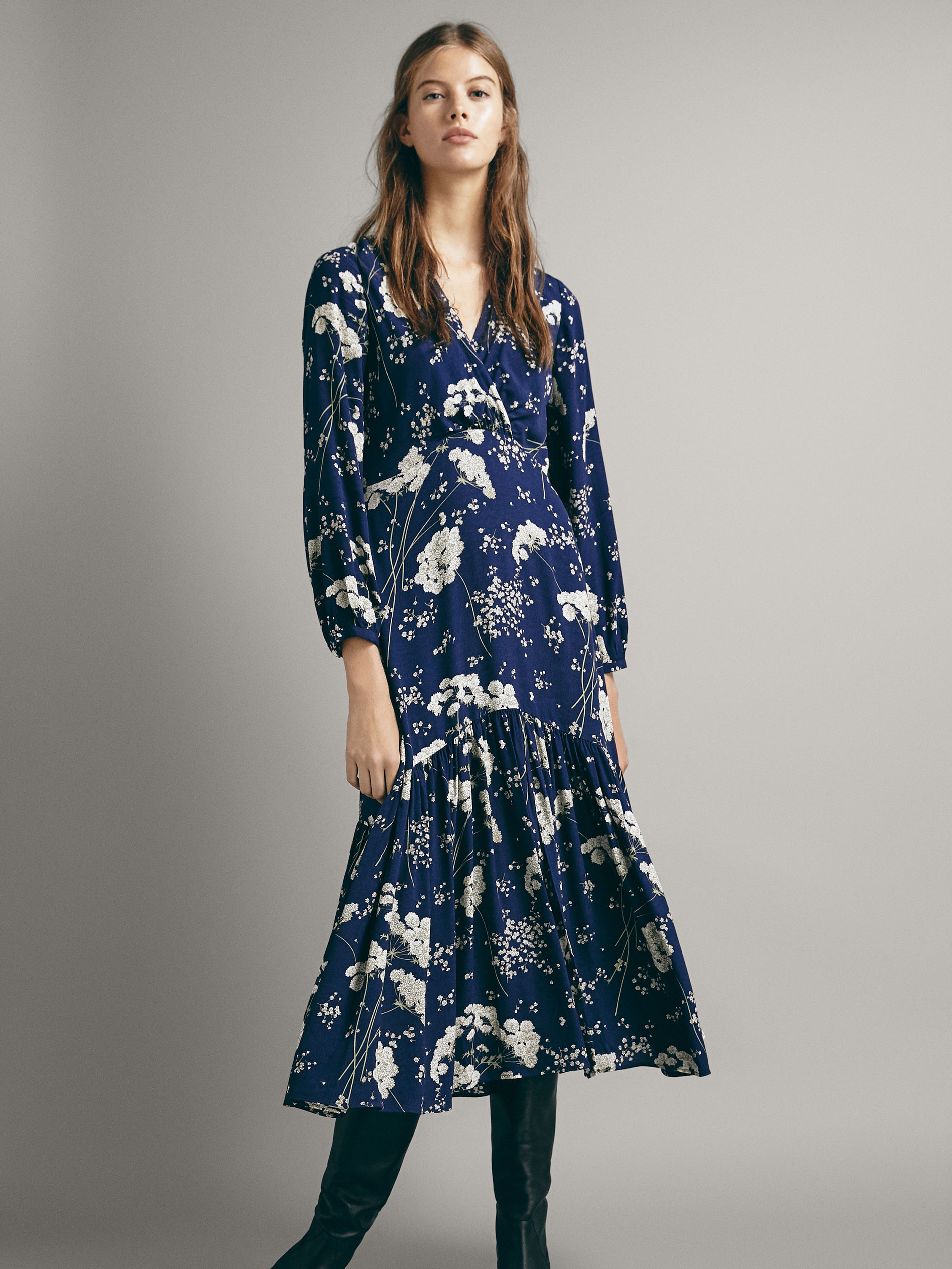 jurk, midi, maxi, herfst, floral, plissé, shopping, inspiratie