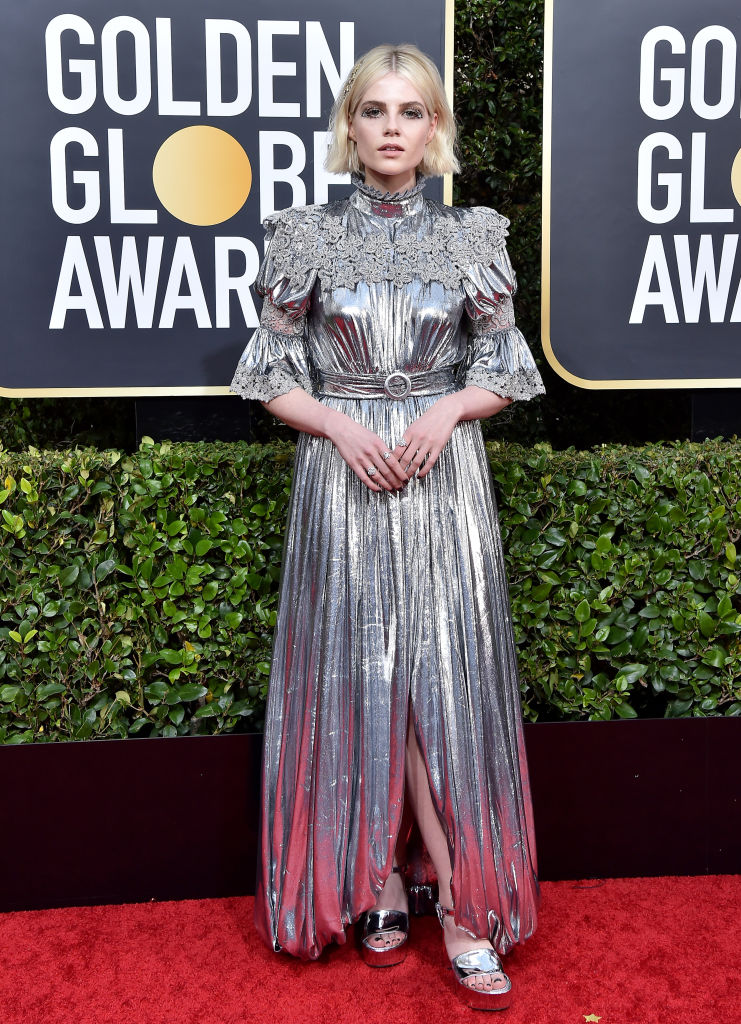 Lucy Boynton golden globes rode loper