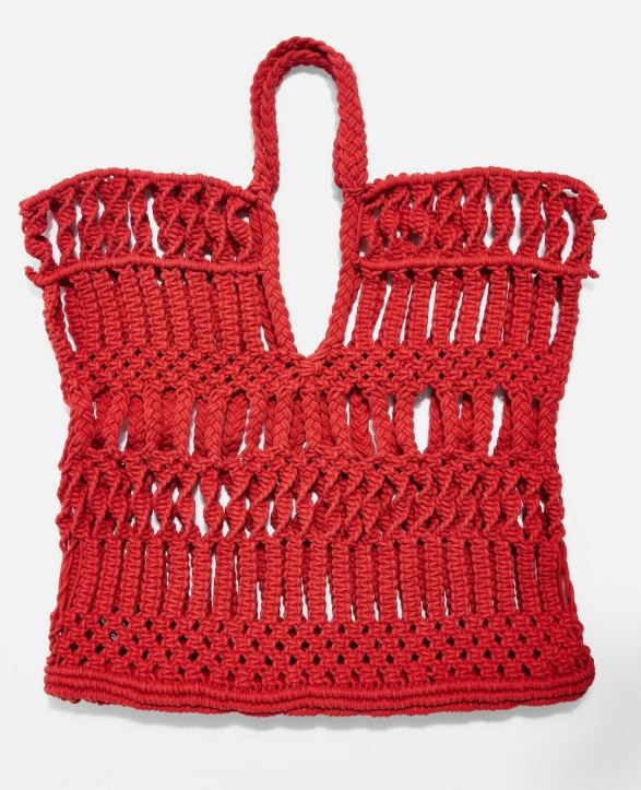 macramé handtassen topshop_rood