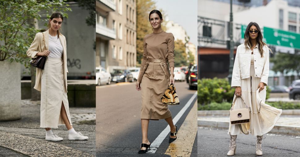 Vier manieren om een volledig beige outfit te stylen