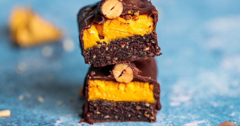 Gezonde snack: vegan snickers met pompoen