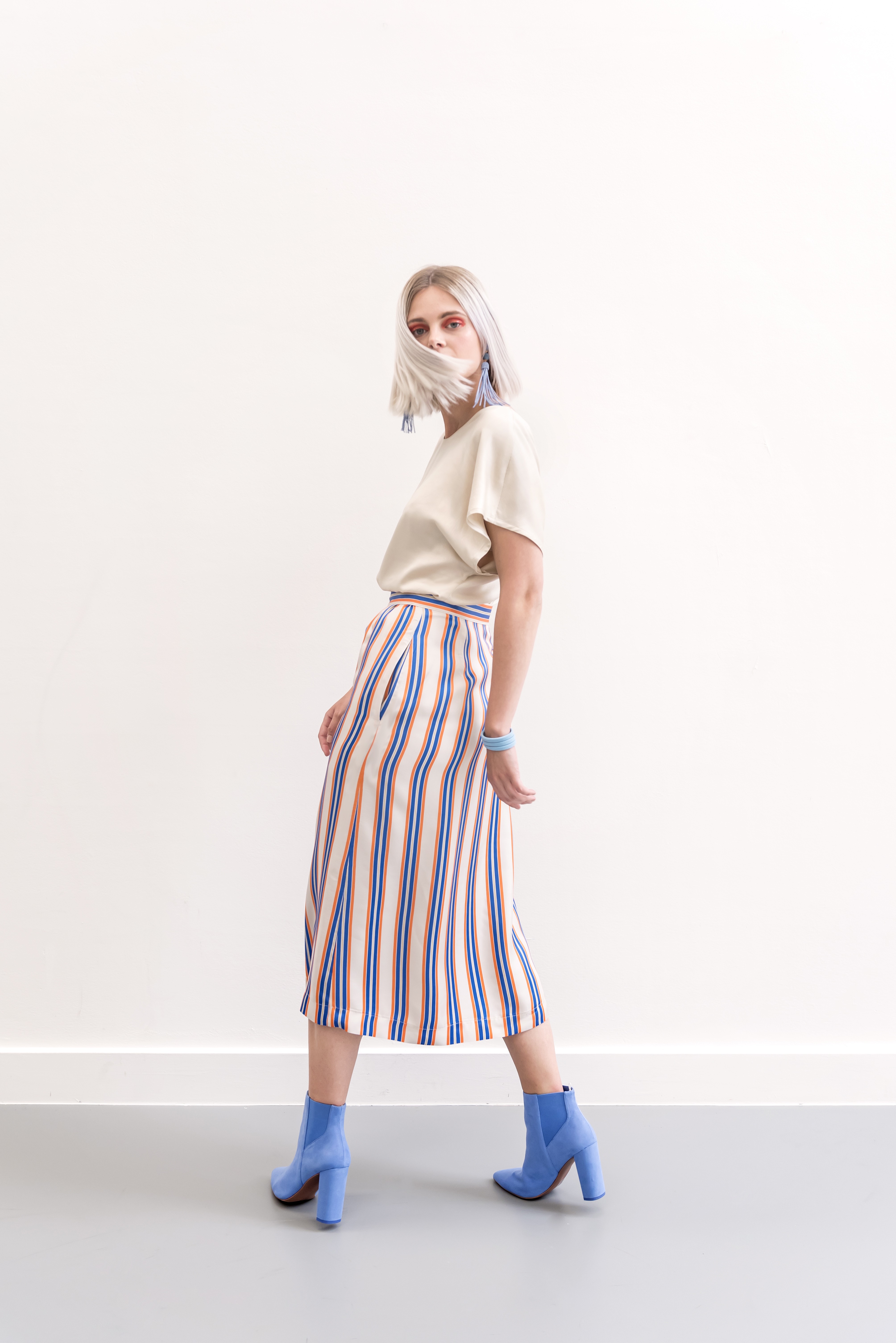 Mon Col SS20 Elba skirt stripes & Twist top cream