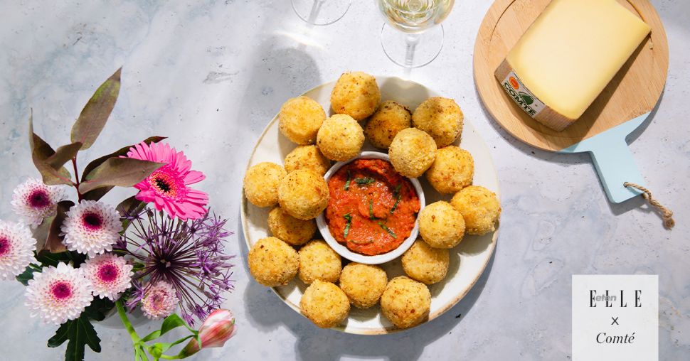 Mini-arancini met Comté & marinarasaus