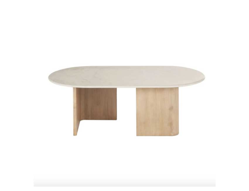 Houten tafel met marmereffect, Maisons du Monde,