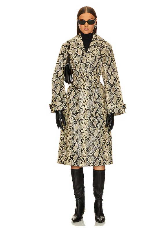 Jo faux snakeskin trench €226,