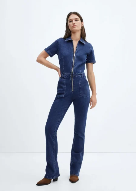 Jumpsuit van jeansstof met rits, Mango, €59,99