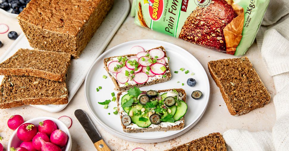 Scandinavisch smørrebrød met Soubry’s mix voor donker brood (9 granen)