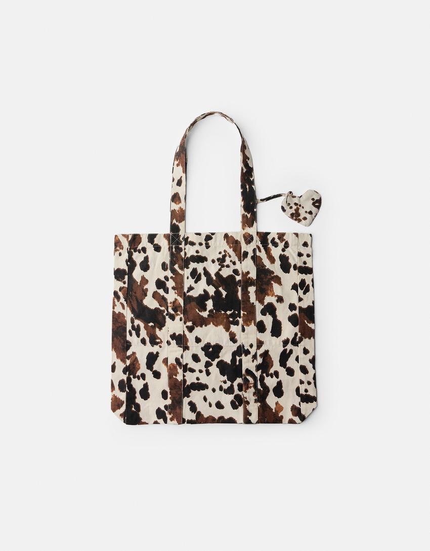 Shopper in cow print